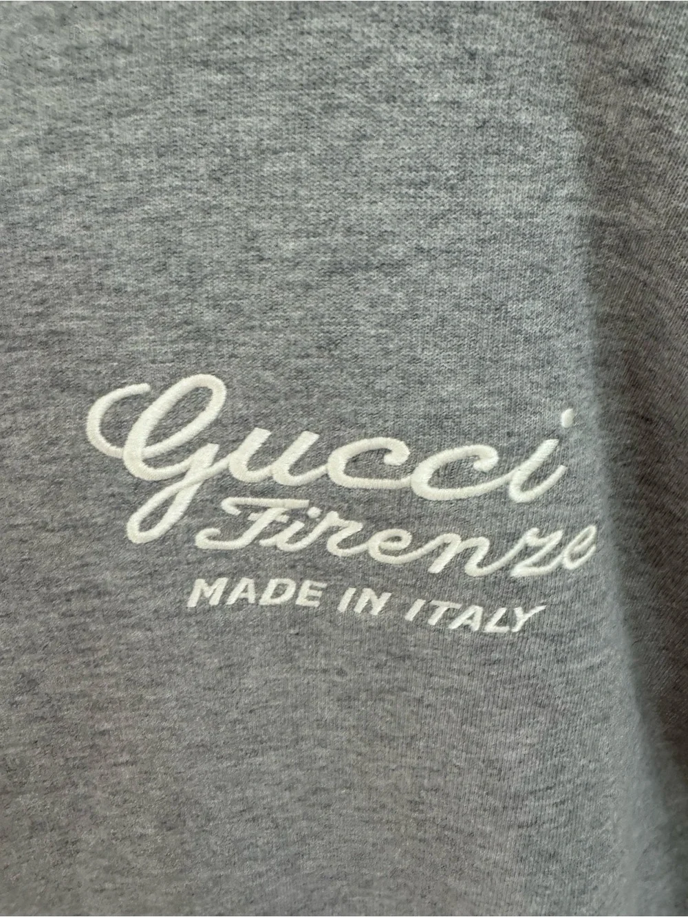 Gucci Grey Sweatshirt with White Firenze Embroidery